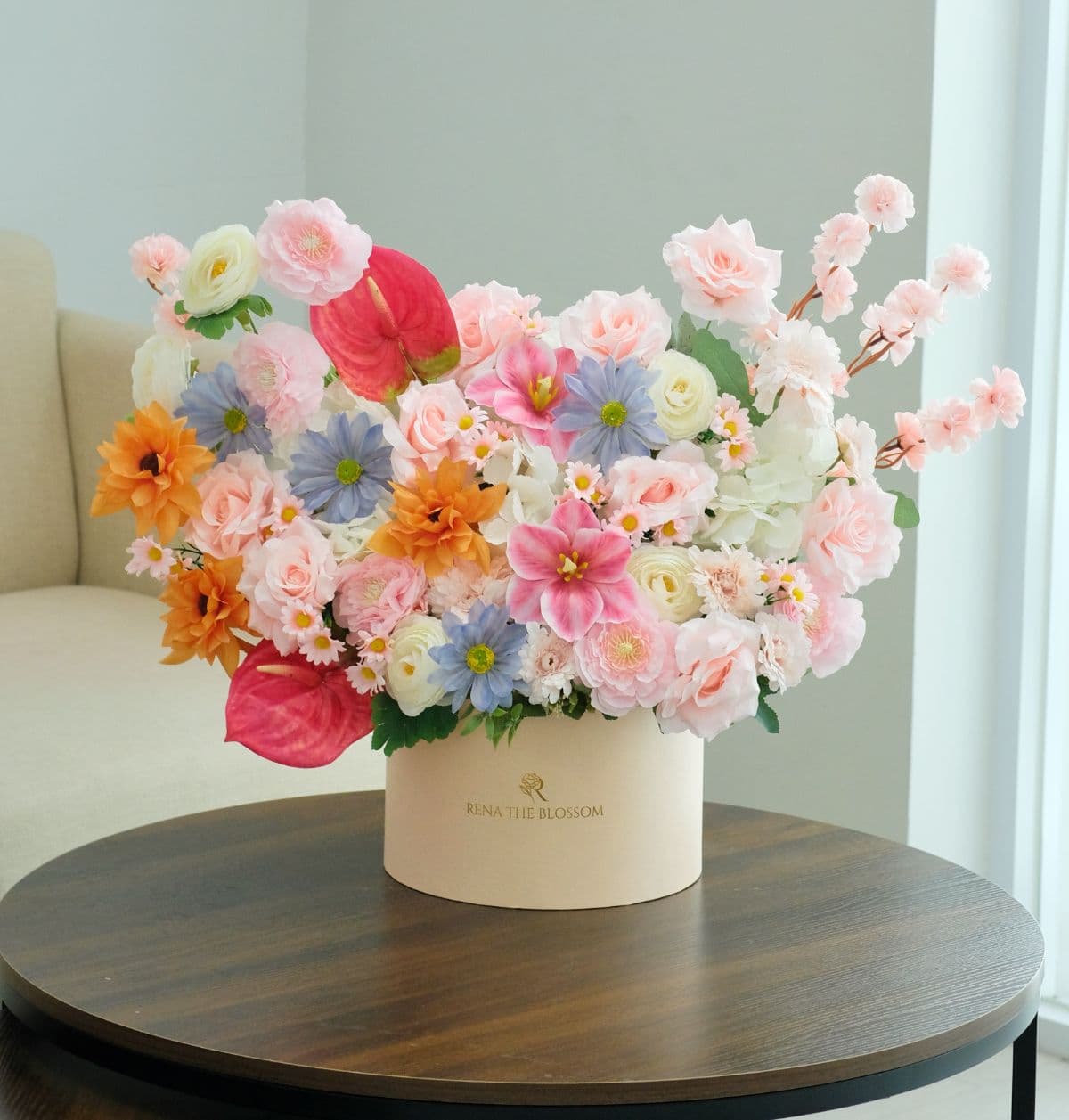 Lumiere Cerise - Artificial roses, hydrangeas & blooming tulips in pink — a lumière of cerise elegance. - Rena The Blossom Jakarta