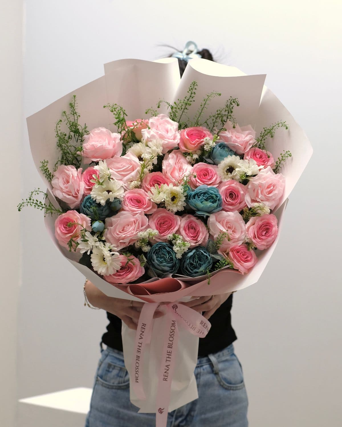 Celeste Blush - Artificial roses & peonies in a pink gradient — celestial blush that shifts with the light. - Rena The Blossom Jakarta