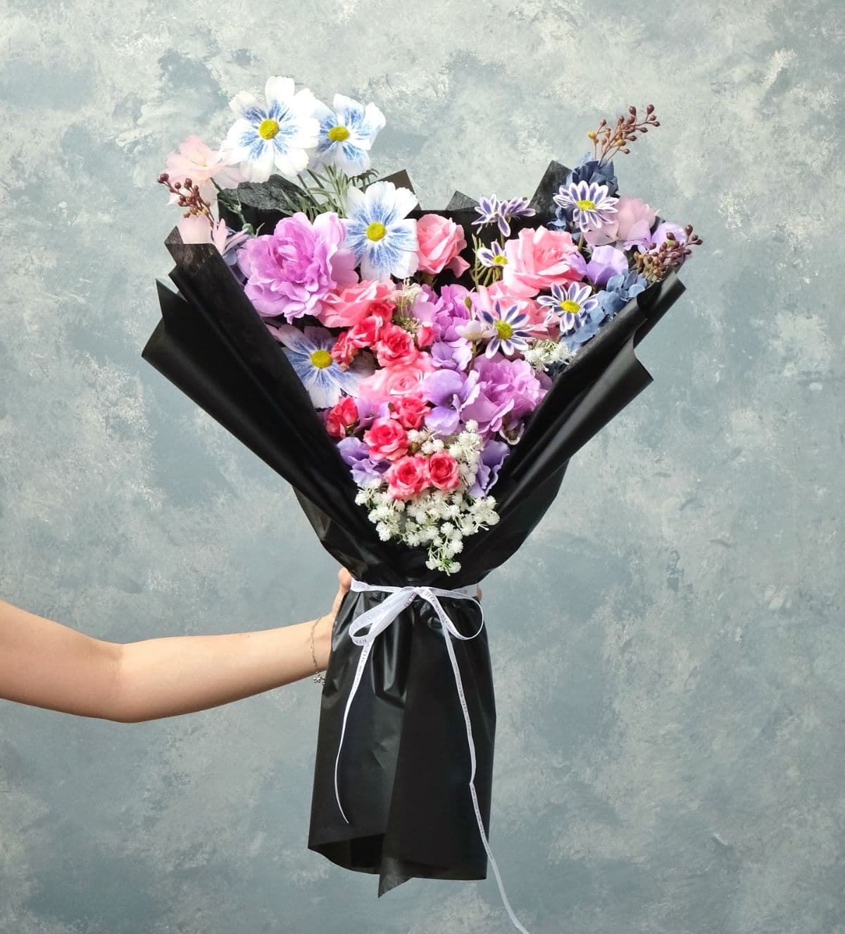 Purple Love - Artificial roses, peonies & tulips in pink — love arranged in softly layered abundance. - Rena The Blossom Jakarta