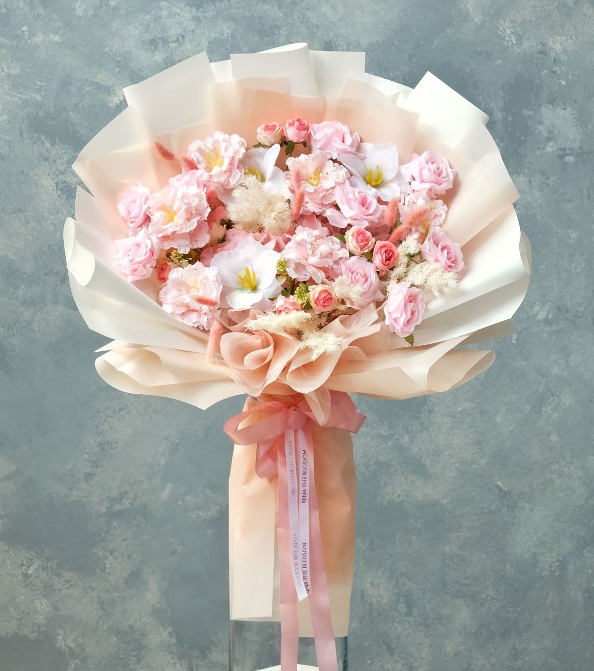 Sweet Morning - Artificial roses, tulips & hydrangeas with a bunny accent — a sweet morning, preserved. - Rena The Blossom Jakarta