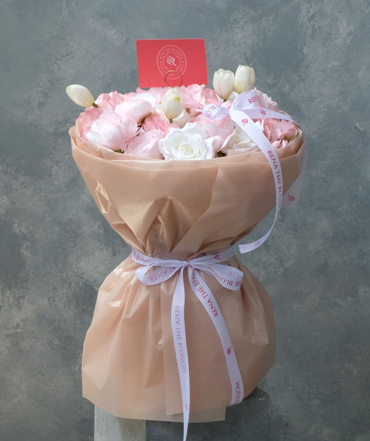 Gentle Romance - Artificial white roses, hydrangeas & peonies — soft, gentle, and beautifully restrained. - Rena The Blossom Jakarta