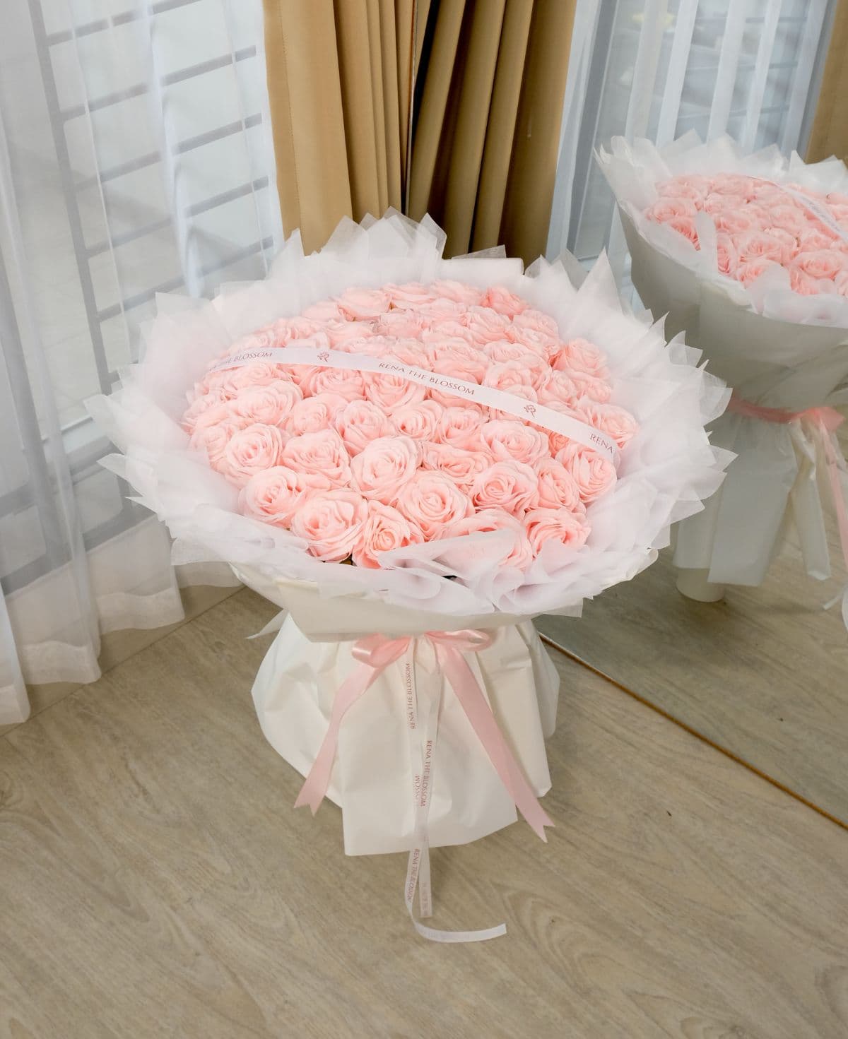 Eternal 60 - Sixty artificial roses in red, pink & white — lasting love, zero maintenance. - Rena The Blossom Jakarta