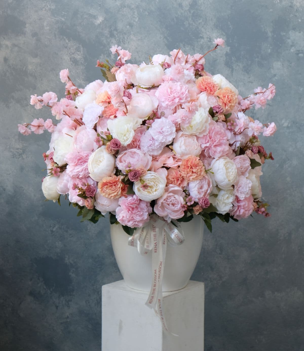 Sakura Peony Whisper - Giant artificial peonies, lisianthus & carnations in pink — a sakura whisper at grand scale. - Rena The Blossom Jakarta